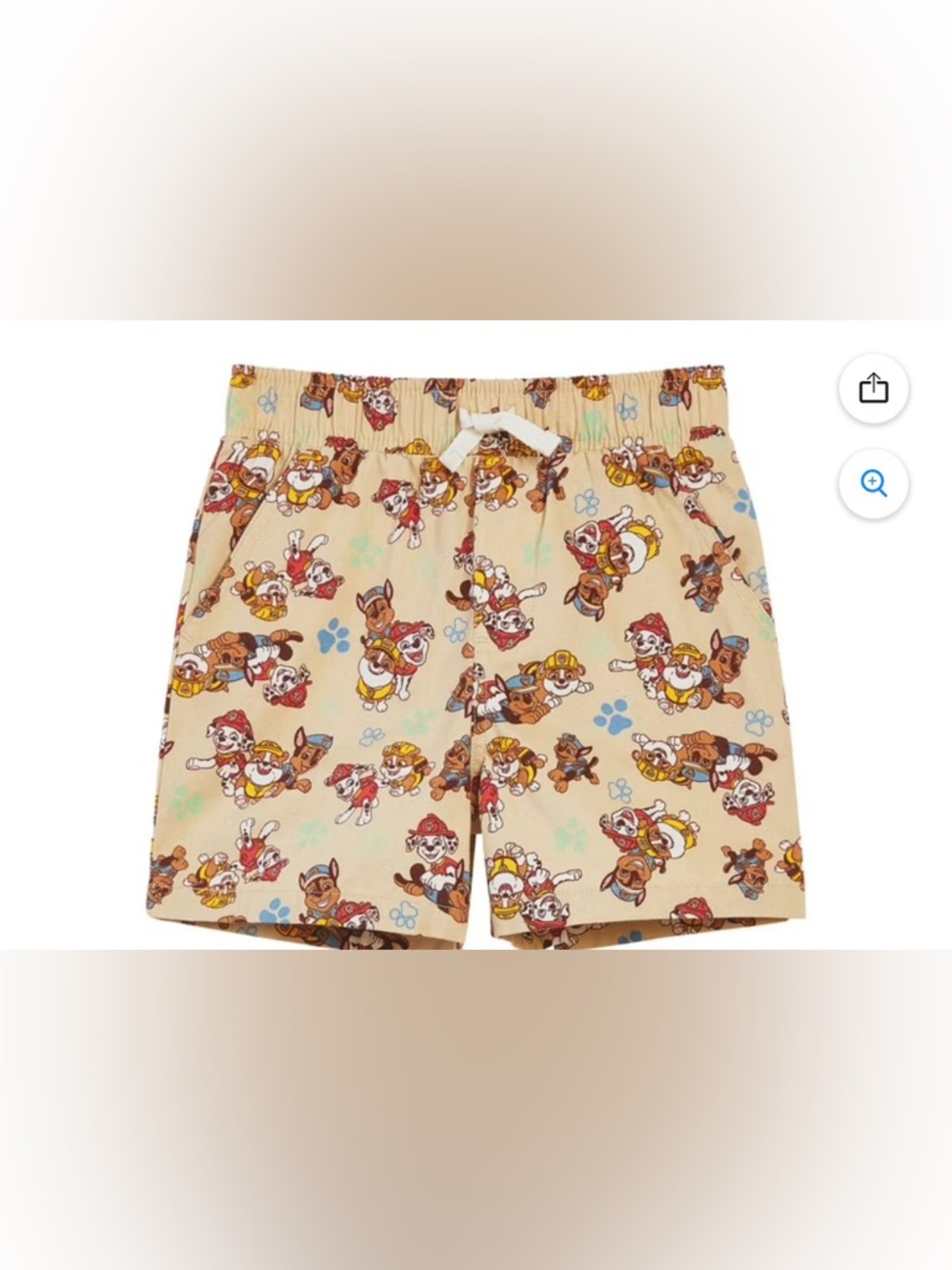 Nickelodeon Beige Paw Patrol Character Print Kids Shorts
